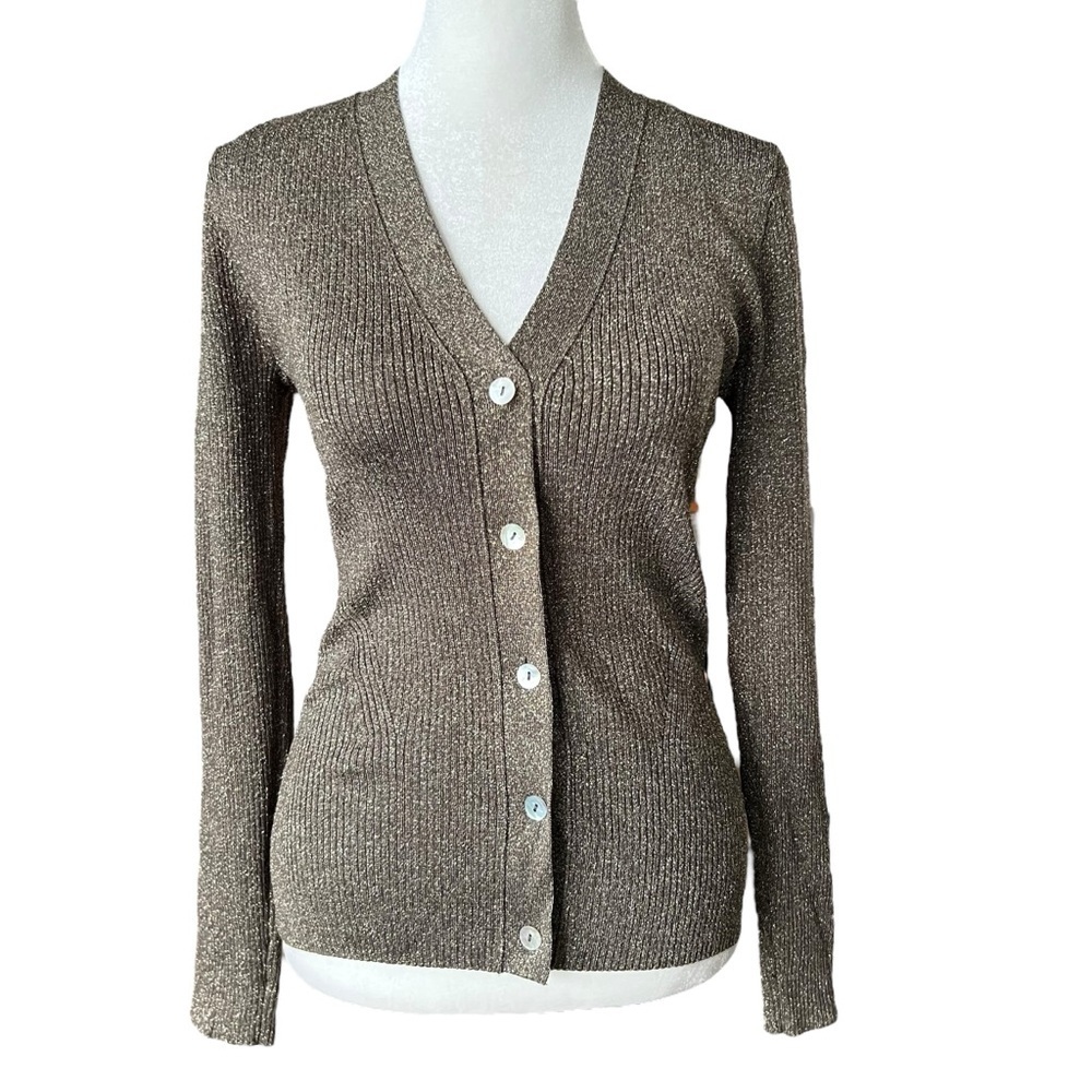 RAILS Beau Lurex Cardigan Gold Sz S - Picture 6 of 10